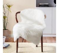 SXYHKJ Tapis Faux en Peau de Mouton,Imitation Toison Moquette Fluffy Soft Longhair Décoratif Coussin de Chaise Canapé Natte(Blanc-1, 60_x_90_cm)