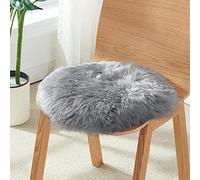 SXYHKJ Tapis Faux en Peau de Mouton,Imitation Toison Moquette Fluffy Soft Longhair Décoratif Coussin de Chaise Canapé Natte (Gris, 45x45cm)