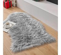 SXYHKJ Tapis Faux en Peau de Mouton,Imitation Toison Moquette Fluffy Soft Longhair Décoratif Coussin de Chaise Canapé Natte (Gris-1, 75_x_120_cm)