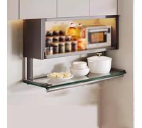 SXYKXYDL Armoire Murale avec Portes vitrées abattantes, Structure en Alliage Fer-Titane, éclairage d'ambiance, Grande capacité de Rangement pour la Cuisine et la Salle de Bain