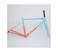 SXYKXYDL Cadre de vélo de Route 44 cm, 47 cm, 50 cm, 52 cm, Alliage d'aluminium 700C, Cadre à dégagement Rapide, Freins C 100/130 mm, Fourche Conique en Fibre de Carbone BSA BB68 (Bleu Rose, 50 cm)