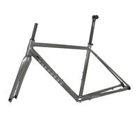 SXYKXYDL Cadre de vélo de Route 700C, Cadre de vélo Gravel 44/47/50/53/56 cm, Cadre en Alliage d'aluminium pour Freins à Disque avec Fourche en Fibre de Carbone, axe traversant 100/142 mm
