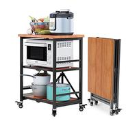 SXYKXYDL Étagères Pliantes, Chariot de Cuisine Roulant Pliable avec roulettes verrouillables - Chariot Utilitaire en Acier Inoxydable pour la Maison, Le Restaurant, l'hôtel