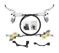 SXYKXYDL Freins à Disque hydrauliques 4 Pistons pour VTT, Avant Droit 850 mm, arrière Gauche 1500 mm, avec roulement Creux en Alliage d'aluminium, poignée de Frein pour rotors 180 mm (Titane)