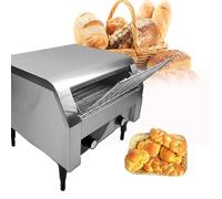 SXYKXYDL Grille-Pain à convoyeur Commercial, Grille-Pain à chaîne en Acier Inoxydable avec tiroir, Four électrique Commercial, Grille-Pain à tiroir pour cafés et Petit-déjeuner, argent-150
