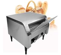 SXYKXYDL Grille-Pain à convoyeur Commercial, Grille-Pain à chaîne en Acier Inoxydable avec tiroir, Four électrique Commercial, Grille-Pain à tiroir pour cafés et Petit-déjeuner, argent-450