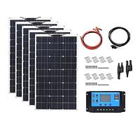 SXYKXYDL Kit de Panneaux solaires 1000 W (5 modules monocristallins Flexibles 200 W 18 V) pour Camping-Car, Bateau, Tente, Voiture, remorque, Charge de Batterie 12 V, 5 x 300 W
