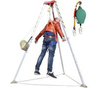 SXYKXYDL Kit trépied de Secours d'urgence - Trépied Pliable de 2,13 m avec Corde de sécurité et treuil de 544 kg pour espaces confinés, Sauvetage Incendie, puits de métro et opérations d'égouts.