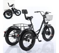 SXYKXYDL Tricycle électrique Pliable à pédales de 20 Pouces pour Adultes, avec Panier, Cadre Avant et Roues Larges, Batterie Amovible 48 V/12 Ah, autonomie de 35 km, Temps de Charge : 5 Heures