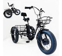 SXYKXYDL Tricycle électrique Pliable de 20 Pouces avec Larges Roues et Panier pour Les Courses, Batterie Amovible 48 V/13 Ah, autonomie de 32 km.