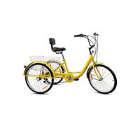 SXYKXYDL Tricycle pour Adultes, vélo de croisière à Trois Roues, 7 Vitesses, avec Dossier et Grand Panier, pour Seniors, Femmes et Hommes