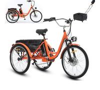 SXYKXYDL Vélo électrique 24 Pouces avec Grands paniers Amovibles, Tricycle électrique pour Adultes, Batterie Amovible 36 V/13 Ah, vélo électrique à 3 Roues, 45 nm E-Bikes A