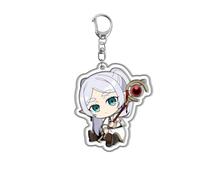 SXYNIO Frieren Porte-clés Personnage Figure Frieren Himmel Fern Flamme Acrylique Porte-clés Sac Décoratif Pendentif Anime Cosplay Party Accessories (C)