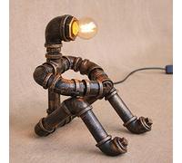 SXYQR robot lampe steampunk lampe de table Thinkers industriel tuyau d'eau lampe de table E27 lampe