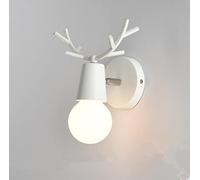 SXYSXYSXY À l'intérieur nordique Applique ramure conception Moderne Éclairage mural chambre à coucher Lampe de chevet Le salon E27 16 * 22cm (Pas de source de lumière),Blanc