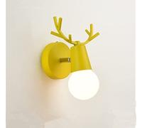 SXYSXYSXY À l'intérieur nordique Applique ramure conception Moderne Éclairage mural chambre à coucher Lampe de chevet Le salon E27 16 * 22cm (Pas de source de lumière),Jaune