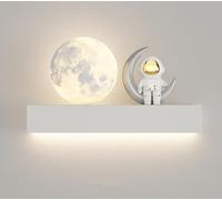 SXYSXYSXY Applique Murale Astronaute Lune Moderne 12W LED Lampe Murale 3 Couleurs Fer Acrylique 25cm pour Chambre Salle à Manger,Blanc
