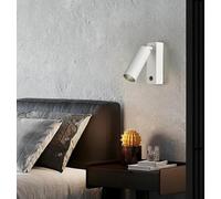 SXYSXYSXY Applique Murale LED Moderne Minimaliste Salon Applique Murale Blanc Aluminium Orientable Lampe de Lecture 4500K Lumière Naturelle 15cm Chambre Hôtel Bureau,Blanc
