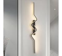 SXYSXYSXY Applique Murale LED Moderne Minimaliste Salon Applique Murale Noir Aluminium Fer Silicone 20W Lumière Chaude 3000K 15x80cm Design Ondulé Créatif Chambre Couloir