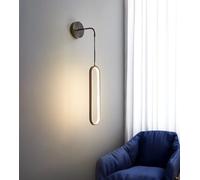 SXYSXYSXY Applique Murale LED Moderne Minimaliste Salon Applique Murale Noir Or 18W Lumière Chaude 9x40cm Réglable Chambre Couloir,Noir