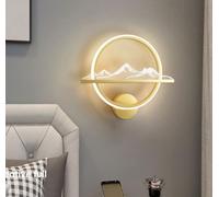 SXYSXYSXY Applique Murale LED Moderne Minimaliste Salon Applique Murale Or Métal Acrylique Design Motif Montagne 30x30cm Style Nordique Lumière Chaude 3000K Chambre Couloir,D'or