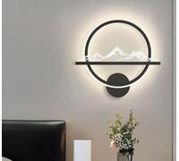 SXYSXYSXY Applique Murale LED Moderne Minimaliste Salon Applique Murale Or Métal Acrylique Design Motif Montagne 30x30cm Style Nordique Lumière Chaude 3000K Chambre Couloir,Noir