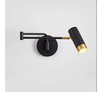 SXYSXYSXY Applique Murale Moderne Minimaliste Lampe de Lecture Réglable E27 Lampe Murale Fer Or 63cm pour Chambre Salon Couloir Escalier,Noir