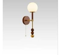 SXYSXYSXY Applique Murale Style Mid-Century Français E27 Lampe Murale avec Interrupteur à Tirage Bois Laiton 50cm pour Chambre Couloir