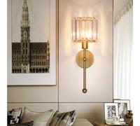 SXYSXYSXY cristal Applique Moderne Lampes murales Américain À l'intérieur Rétro Minimaliste Applique Lampe de chevet Chambre à coucher Le salon Escaliers Décoration E14,D'or