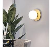 SXYSXYSXY E27 Moderne Applique Murale Nordique Sphère de Verre Applique Lampe de Chevet minimalisme Décoration à l'intérieur Éclairage Mural Grenier Chambre à Coucher Le Salon D18*H20CM,d'or