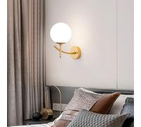 SXYSXYSXY E27 Moderne Applique Sphère de verre Lampe de chevet E27 nordique à l'intérieur Minimalisme Décoration éclairage mural grenier Chambre à coucher Le salon D15*H28CM,D'or