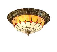 SXYSXYSXY Européen Plafonnier Rétro méditerranéen Lampe de Plafond Vintage Créatif Tour Chambre Lampe de Salle de Bain vitrail Lampe de Couloir Le Salon Couloir Balcon décoration E27 Ø40cm