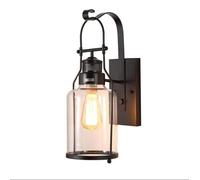 SXYSXYSXY Le millésime Applique Abat-jour en verre Industriel minimalisme Style américain Lampe murale chambre à coucher Table de chevet Luminaire mural pour salon Escalier couloir E27