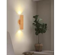 SXYSXYSXY LED Bois Applique Dimmable Intérieur Nordique Minimalisme Moderne Lampe murale Chambre à coucher Lampe à trois couleurs salon Escalier Hall d'entrée 25 * 10cm