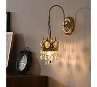 SXYSXYSXY Minimalisme cristal Applique Le Vintage Style français Applique Pendentif chambre à coucher Table de chevet Applique murale pour salon Escalier couloir E14 15 * 46cm