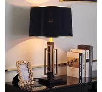 SXYSXYSXY Moderne grand Lampe à poser Nordic Simple décorative lampes de table Lampe de chevet Lampe à poser vintage Abat-jour en tissu E27 Salon et chambre Hôtel,Noir