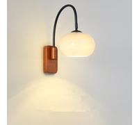 SXYSXYSXY nordique verre Applique Moderne/Vintage Applique Minimalisme bois Chambre à coucher Table de chevet Applique murale pour salon Escalier couloir E27 18 * 13cm