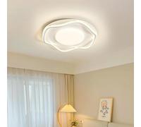 SXYSXYSXY Plafonnier LED moderne pour chambre à coucher, dimmable avec télécommande, 47 cm, design créatif, 3000-6500 K, pour salon, chambre d'enfant, couloir, cuisine,Blanc