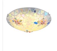 SXYSXYSXY Plafonnier Vintage méditerranéen Lampe de Plafond vitrail Coquille Lampe de Couloir Chambre Créatif Tour Lampe de Salle de Bain Chambre café Le Salon Couloir Balcon plafonnier E27 Ø30cm