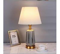 SXYSXYSXY poterie lampe de table Américain Décoratif Avec abat-jour en tissu Créatif motif Moderne veilleuse E27 Lampe de chevet pour enfants chambre salon Hôtel,A