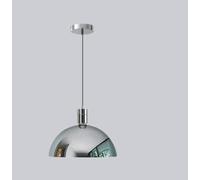 SXYSXYSXY Suspension en fer D35cm Design moderne demi-sphère Lampe suspendue finition chrome Changement de 3 couleurs Luminaire élégant pour chevet chambre salle à manger entrée