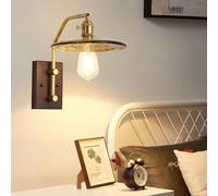 SXYSXYSXY verre bois Applique Style japonais vintage Lampe murale Minimalisme chambre à coucher Table de chevet Applique murale pour salon Escalier couloir E27 22 * 15cm