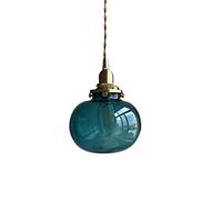 SXYSXYSXY Verre Petit Suspension Style Japonais Motif Ancien cuivre lumières suspendues Chambre Table de Chevet Suspension Lampe Suspendue E27*1 pour Salon Salle à Manger Cuisine Ø13*17cm,A