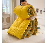 SXZAGZR Couette, édredon, Noyau D'édredon, Hiver Chaud, Couette Réversible Hiver Chaude Épais, Duvet Édredon Matelassée Gonflant Couverture Imprimée (Jaune,150x200cm2kg)