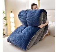 SXZAGZR Couette en Velours De Laine d'agneau en Coton Épaisse Et Chaude Cachemire Édredon Anti-poussière Et Anti-Allergique Au Printemps Hiver Et Automne (Bleu De Mer,150x200cm 2.5kg)