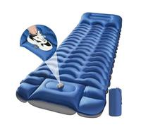 SXZAGZR Matelas Gonflable Ultraléger De Camping avec Oreiller Intégré - Autogonflant, Résistant À l'eau, Pompe Au Pied - pour Randonnée, Plage, Tente Et Voyage (Bleu,193x65x8CM)