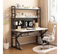 SXZenSpace Bureau de Jeu Multifonctionnel avec Panneau perforé, Grandes étagères de Rangement pour Ordinateur, Poste de Travail pour la Maison, Les études et l'écriture (80 x 60 x 171 cm, Bla