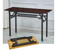 SXZenSpace Bureau Pliant - Table de conférence et Bureau Informatique pour Le Bureau, la Maison et l'extérieur, Design à barreaux Longs