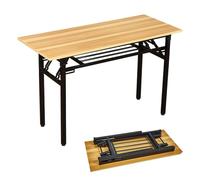 SXZenSpace Bureau Pliant - Table de conférence et Bureau Informatique pour Le Bureau, la Maison et l'extérieur, Design à barreaux Longs