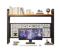 SXZenSpace Étagère de Bureau en Fer forgé pour Ordinateur, étagère de Rangement réglable, étagère autoportante, présentoir en métal